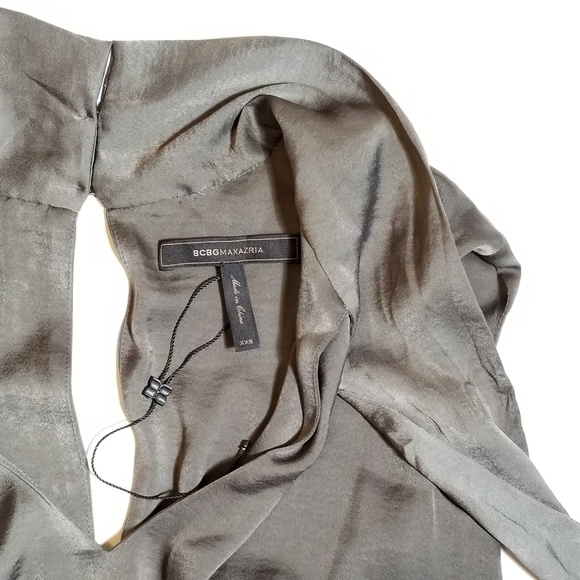 NEW BCBGMaxAzria Acedia Satin Tie Neck Jumpsuit - Picture 5 of 8